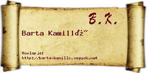 Barta Kamilló névjegykártya