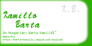 kamillo barta business card